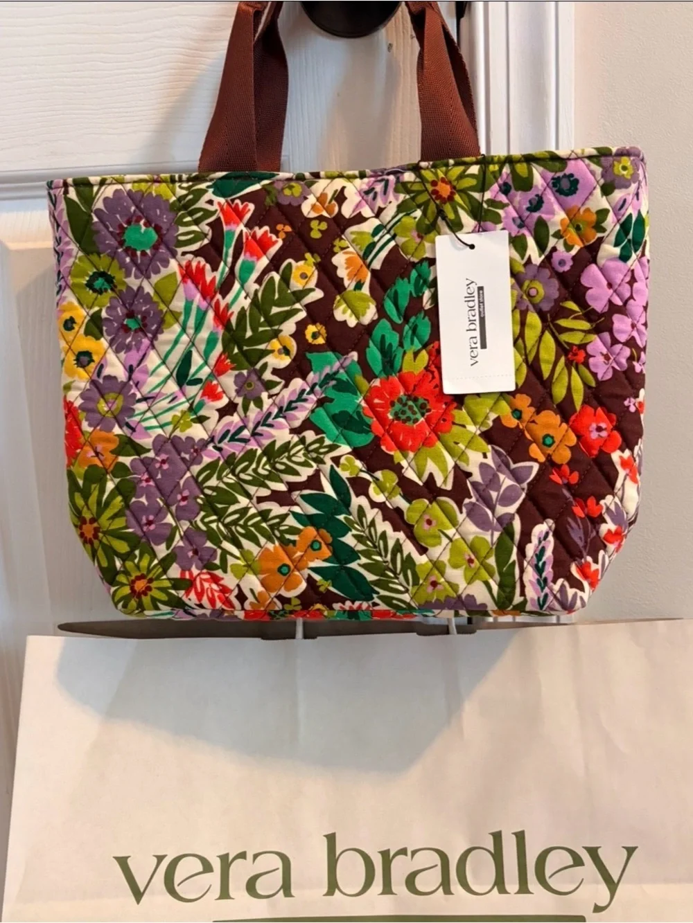 Vera Bradley Quilted Floral Lunch Tote in Multi-Color Patchwork
